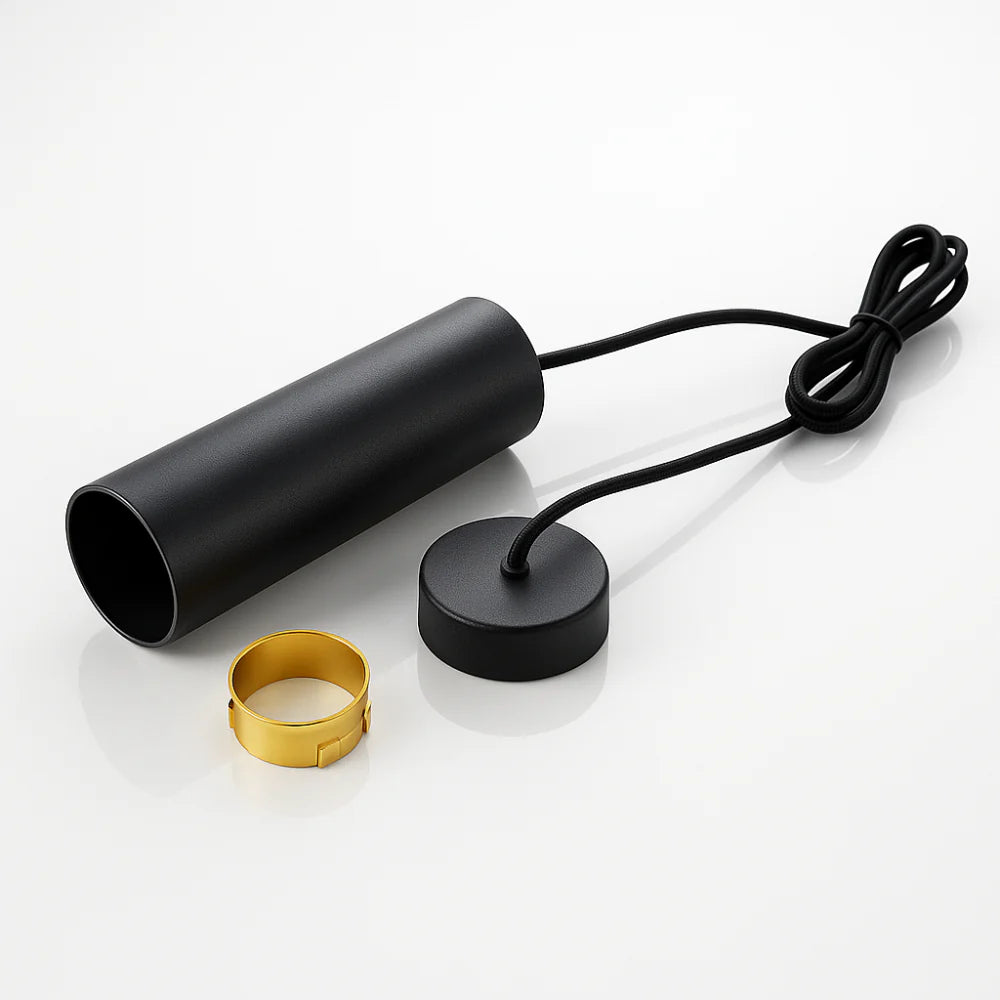 Pendant Light Black Aluminum Tube Style